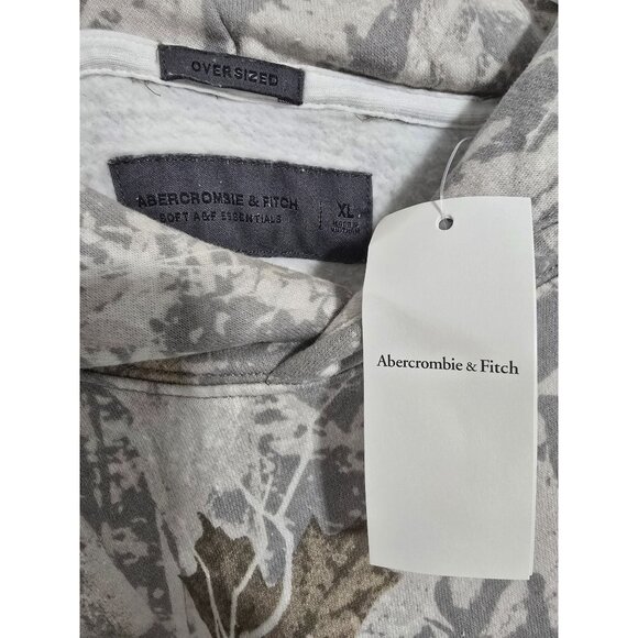 Abercrombie & Fitch Essential Popover Hoodie In off white camo Size XL - Picture 8 of 10
